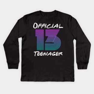 Vintage Official Teenager - 13th Birthday Gift Kids Long Sleeve T-Shirt